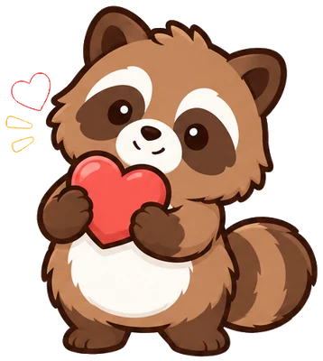 Machi holding a heart